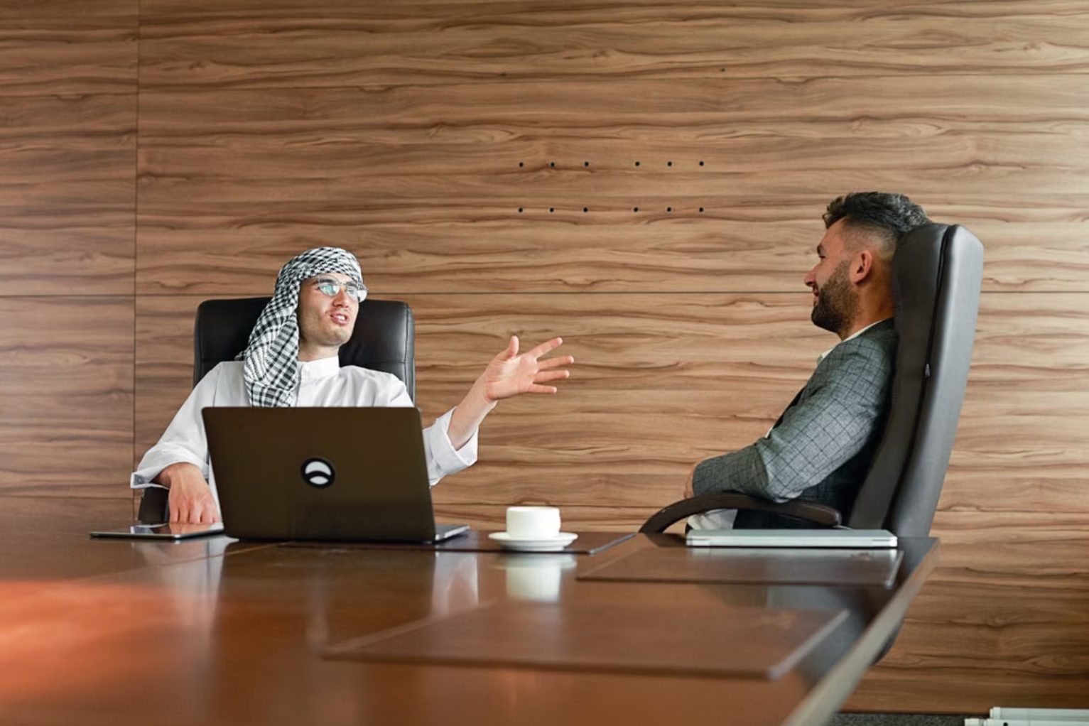 A client consultation in a Doha office
